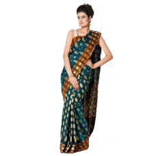 Green Stain Stip Banarsi Saree